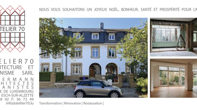 Mir wenchen Iech schein Krëschtdeeg an en gudden Rutsch an d'Joer 2023
Nous vous souhaitons un joyeux Noël et une bonne année 2023
Wir wünschen Ihnen frohe Weihnachten und ein frohes Jahr 2023
We wish you a merry christmas and a happy new year 2023 #atelier70architects #luxembourgarchitecture #luxembourgarchitects